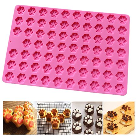 

Chicmine Cat Paw Shaped Cake Mold Food Grade Non-stick Reusable Easy Release Flexible DIY 69 Grids Cat Paw Shaped Chocolate Mold Kitchen Accessories