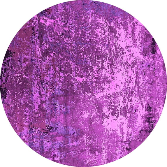 Ahgly Company Indoor Round Oriental Pink Industrial Area Rugs, 4' Round