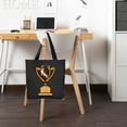 thumbnail image 6 of GOSMITH Initial Canvas Tote Bag for Women Trophy Cup 2 Pcs Cute Aesthetic Tote Bags with Zipper Black, 6 of 8