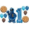 Sesame Street Cookie Monster 1st Birthday party supplies set and Balloon Decorations 10pc