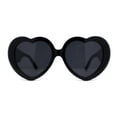 thumbnail image 3 of Womens Oversize Iconic Thick Plastic Arm Heart Sunglasses All Black, 3 of 4