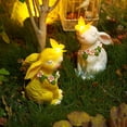 thumbnail image 7 of Harpi Solar Garden Lights - Bunny Garden Statue with Butterfly Light & Flower, Outdoor Lawn Easter Rabbit Decor for Patio, Balcony, Yard, Lawn Art Ornament, Housewarming Gifts, 7 of 7