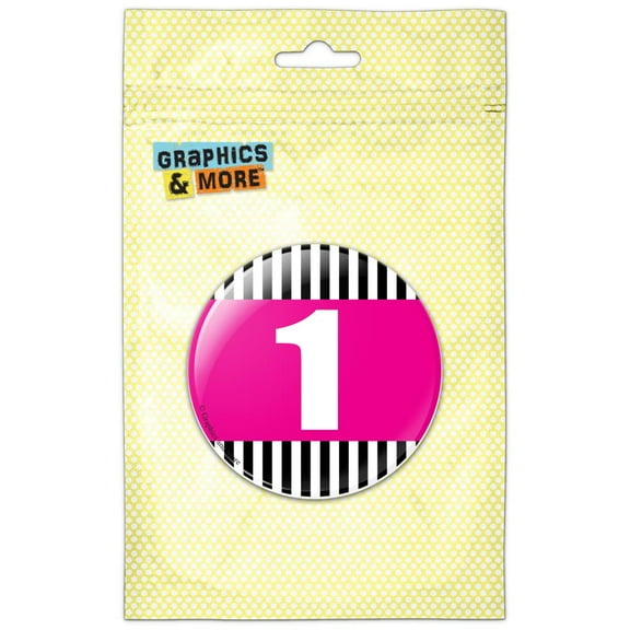 Birthday Stripes Pink 1 Pinback Button Pin Badge