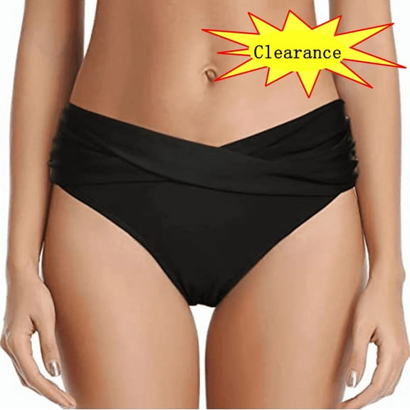 Ersazi Cute Swimsuit for Women Bikini Swim Pants Shorts Bottom Swimsuit Swimwear Bathing Black L