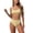 Yellow, variant on Women's Striped Swimsuit Set Two Piece Bikini with Shorts Vintage Casual Beach Pool Party Adjustable Straps Removable Padded Bra High Waist Tummy Control Swimwear, Yellow M