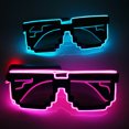 thumbnail image 2 of Gafas luminosas de mosaico, gafas de discoteca inalámbricas con luces LED, gafas de baile, gafas luminosas LED, sílabas eléctricas, 2 of 3