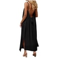 thumbnail image 3 of Gubotare Women's Maxi Dresses for Women Casual Long Summer Sun Dresses 2026 Spaghetti Strap Hawaiian Vacation Outfits for Women (Black,L), 3 of 7
