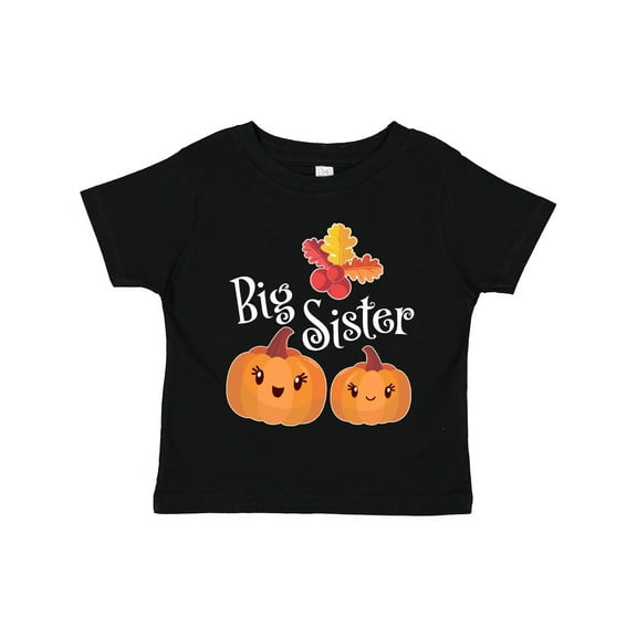 Inktastic Big Sister Pumpkins with Fall Leaves Girls Toddler T-Shirt
