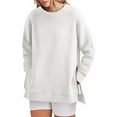 thumbnail image 2 of Jiyugala Sweatshirt for Women Sweatshirts Long Sleeve Tunic Tops Crew Neck Soft Pullover With Side Zipper Shirt Clothes 2023, 2 of 6
