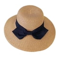 thumbnail image 1 of Sombrero de paja con circunferencia de 56-58 cm, sombrero con lazo, sombrero de protección solar, sombrero de verano, sombrero de playa con protección solar para mujer, parasol, sombrero, 1 of 5