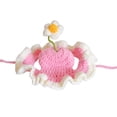 thumbnail image 2 of Pet Knitted Flower Hat for Cats and Dogs, Cute Floral Animal Hat with Knitted Decoration, Soft Pet Headwear for Photo(S,Pink), 2 of 6