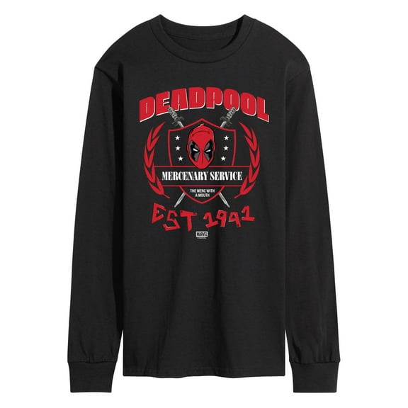 Marvel - Deadpool Mercenary Service - Men's Long Sleeve Graphic T-Shirt