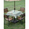 thumbnail image 4 of Outdoor Tablecloth with Umbrella Hole for Patio/Picnic/Party/Camping, Turquoise Coastal Waterproof Table Cloth Square Cover Washable, Nautical Beach Ocean Starfish Coral Shells (54"x 54"), 4 of 8