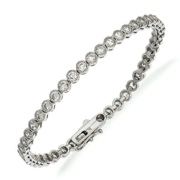 Primal Silver Sterling Silver Rhodium-plated Cubic Zirconia Bracelet