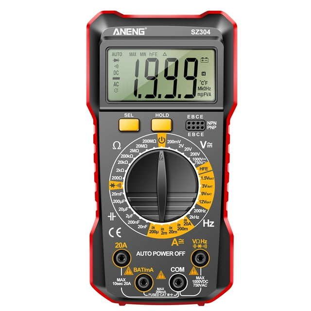 ANENG SZ304 Multifunction 1999 Counts Digital Multimeter True RMS Handheld High Precision Tester Measures Voltage