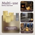 thumbnail image 5 of Lavish Home 3-Piece Battery Operated Candles Set - LED Flameless Candles Battery Operated with Remote (White), 5 of 9