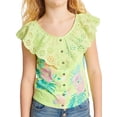 thumbnail image 2 of Justice Girls Button Front Ruffle Neckline Tank, Sizes XS(5/6)-XL Plus(16/18 Plus), 2 of 4
