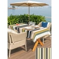 thumbnail image 4 of Outdoor Tablecloth with Umbrella Hole and Zipper, Green Yellow Black Striped Rectangle Table Cloth 60x84 Inch Waterproof Tablecloth, Modern Stripes Art Farmhouse Picnic Table Cover for Patio Camping, 4 of 7