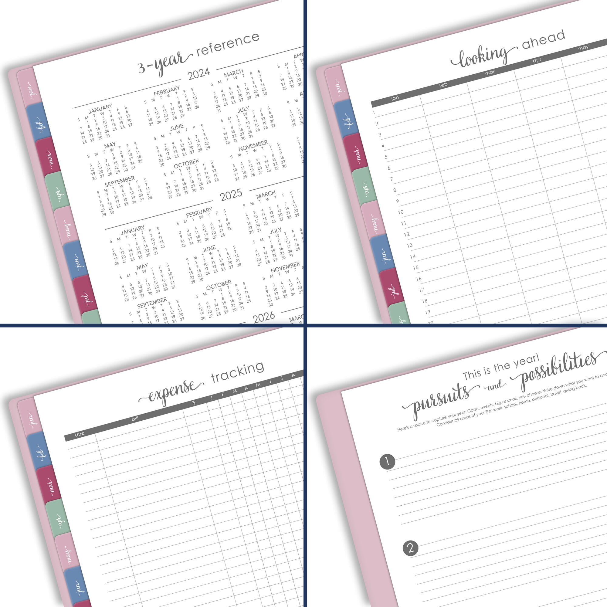 AT-A-GLANCE Harmony 2024 Weekly Monthly Planner Pink Medium 7 x 8 34 - Weekly