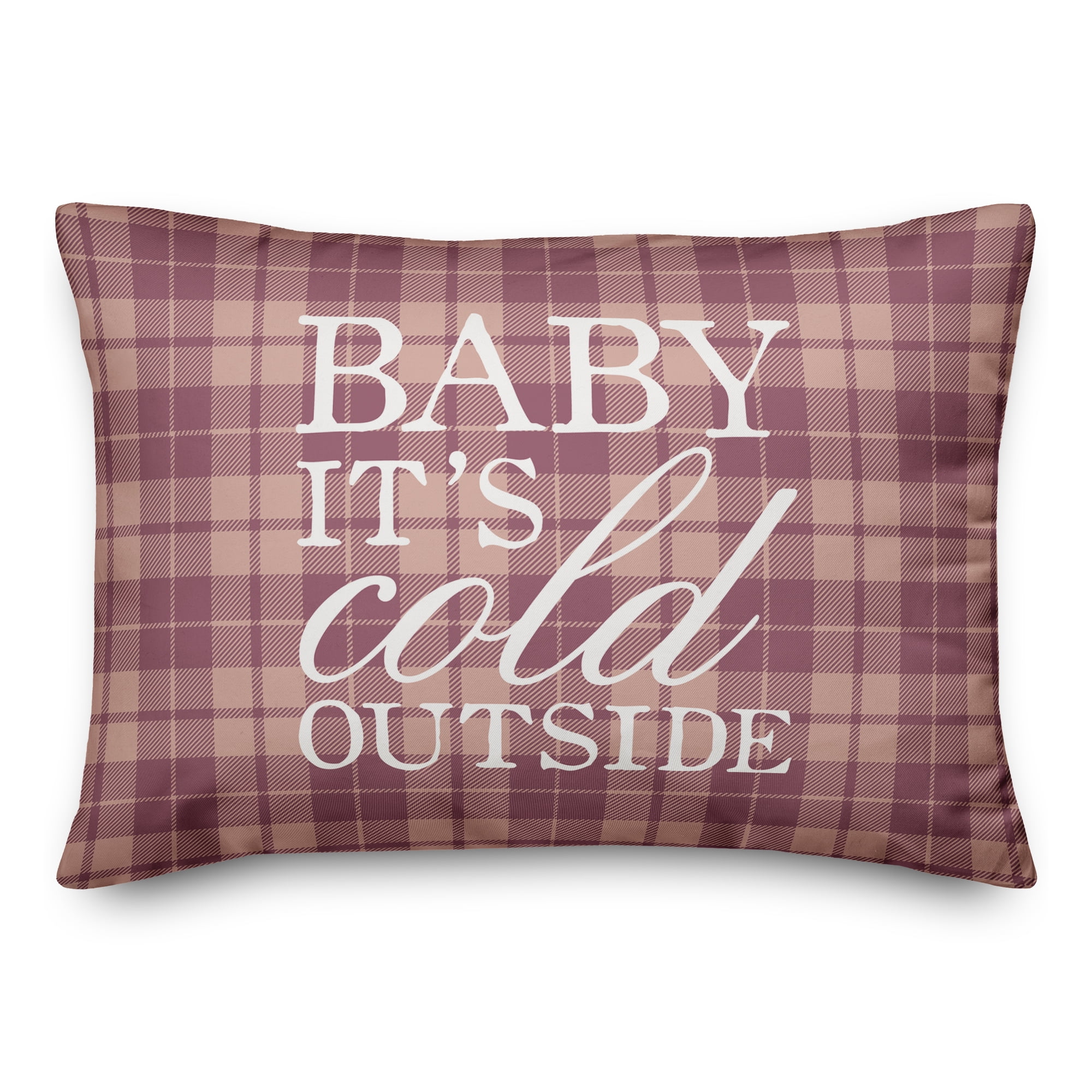 Creative Products Baby It's Cold Outside Plaid 14x20 Spun Poly Pillow