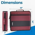 thumbnail image 7 of Case-it Classic Zipper Binder | 2-Inch O-Rings, 350 Sheet Capacity, Multiple Storage Pockets & Shoulder Strap | Office Organizer | D-251 Burgundy | 6 Pack, 7 of 7