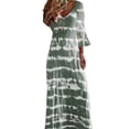 thumbnail image 1 of Bellella Robes Maxi pour Femmes Col en V Longue Robe Dégradée Ample Rayée Vert m, 1 of 2