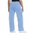 thumbnail image 4 of Ndbuld Cargo Pants Women Summer Fashionable Solid Color Straight Leg Low Waist Pocket Workwear Pants ,2XL,Light Blue, 4 of 4