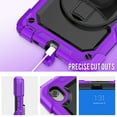thumbnail image 3 of Dteck for Lenovo Tab M8 3rd Gen 2022 Tablet Case with Built in Screen Protector, Heavy Duty Rugged Cover with Rotating Stand Hand / Shoulder Strap for Lenovo Tab M8 (TB-8505F/8505X),Purple, 3 of 7