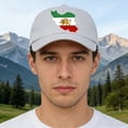 thumbnail image 2 of Iran Flag Map Baseball Cap - Lion and Sun Pattern Baseball Cap, Adjustable Sun Hat with Embroidered Iranian Map & Flag Design for Men & Women (White), 2 of 3