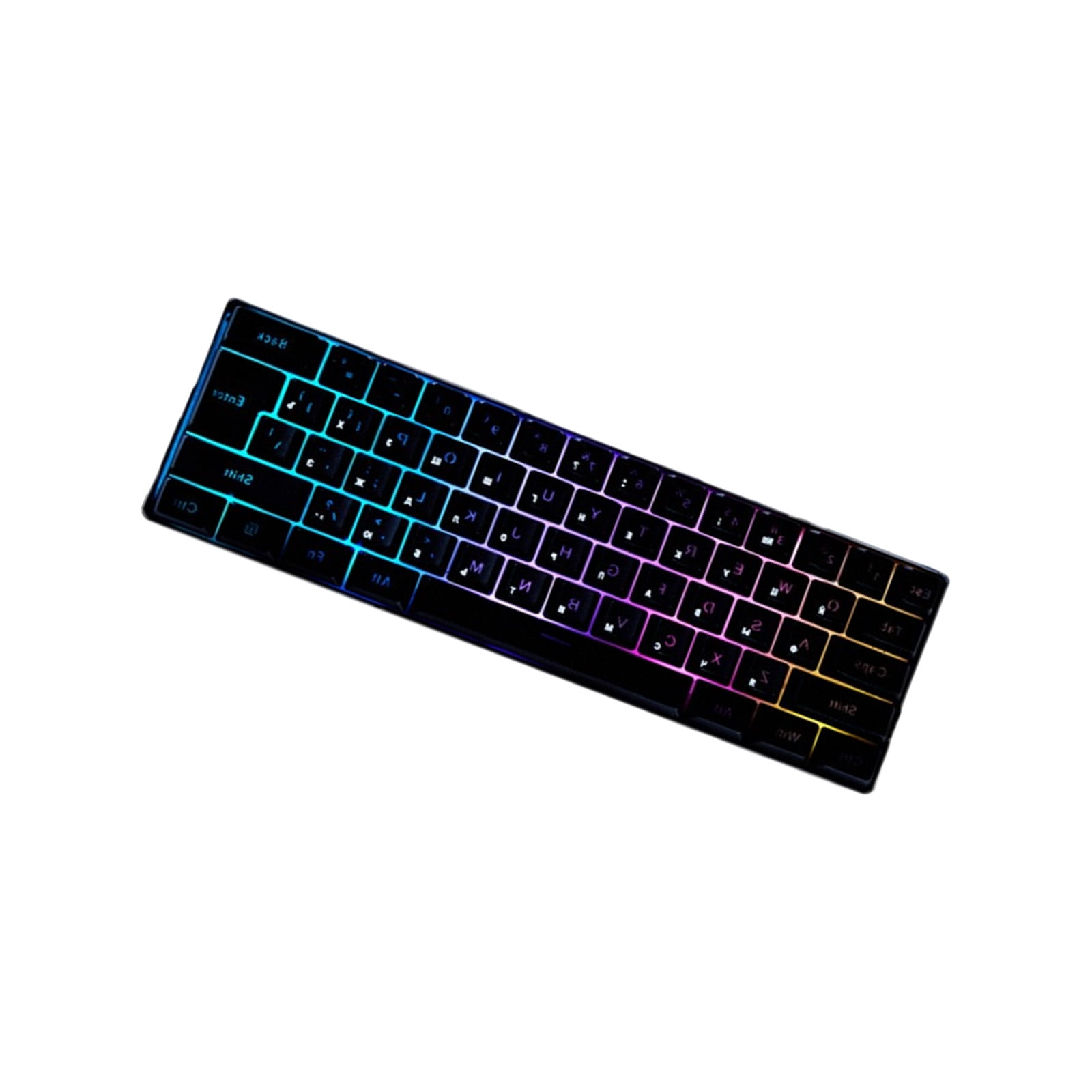Corded Gaming Keyboard for LED Backlit Keycap Mechanical Keyboards 61 Keys Desktop Computer Keyboard