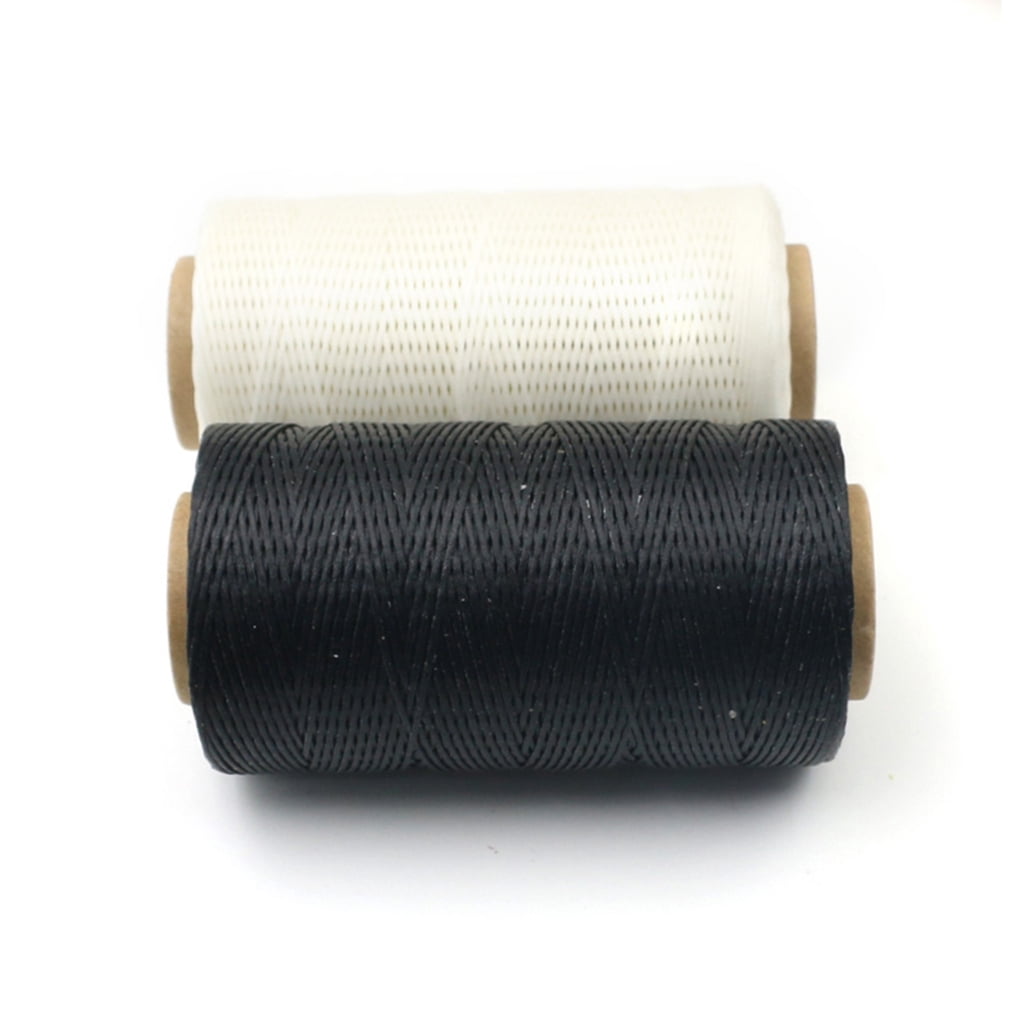 BESTYASH 2-Pack Black Waxed Polyester Sewing Thread for Crafts, Hand Sewing, Leatherwork, and Product Making
