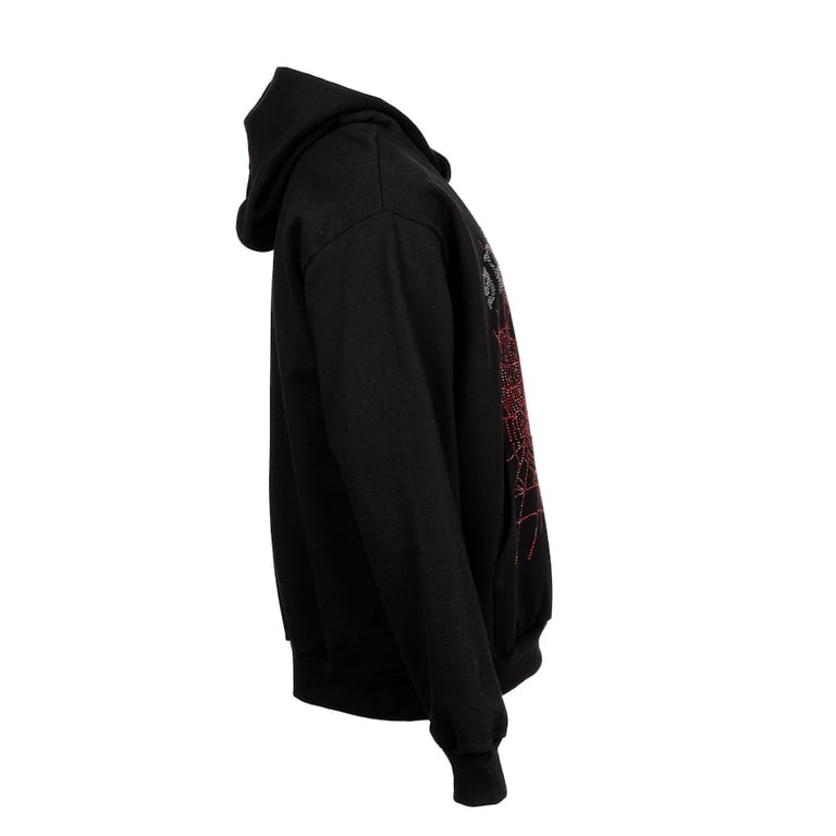 Sp5der Men's OG Rhinestone Logo Hoodie Black, from StockX