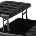 thumbnail image 4 of Atlin Designs Faux Leather Midnight Black Coffee Table Ottoman Rectangular Tufted 36" Unassembled, 4 of 5