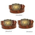 thumbnail image 5 of YUUZONE Vintage Western Belt Longhorn Bull Belt Buckle Belt Cowboy Belts For Men Western, 5 of 9