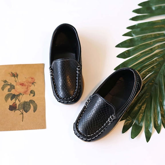 BLTIBY Toddler Baby Boys Girls Flat Shoes Non Skid Candy-Colored Slipper Sneaker Moccasins Infant Cute Comfy Solid Shoe Black 18-24Months