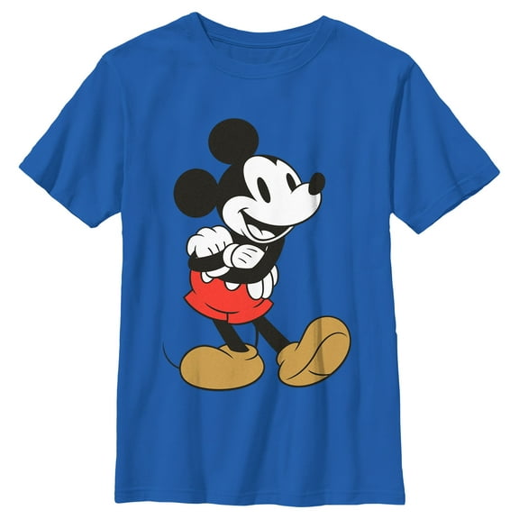 Boy's Mickey & Friends Retro Pose Graphic Tee Royal Blue Large