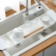 thumbnail image 3 of Bathtub Tray Expandable Drain Bathtub Shelf Multifunctional Bathtub Storage Rack Detachable Adjustable Bathtub Rack Plastic Bathtub Tray for Towel Book Wine Phone, 3 of 11