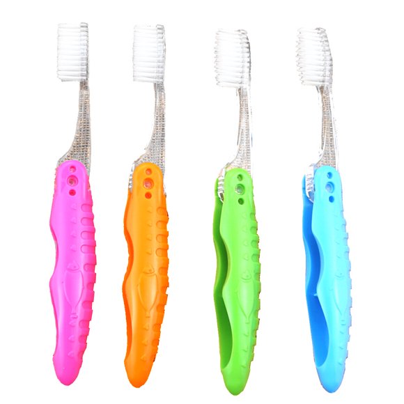 EeaseMX cepillos de dientes plegables para exteriores, portátiles, para viajes, camping, senderismo, limpieza dental (color aleatorio).