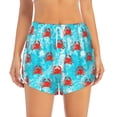thumbnail image 2 of Daiia Crab Swims In The Ocean Pattern Women's 2 in 1 Running Shorts - Lightweight Athletic Workout Gym Yoga Shorts Liner with Phone Pockets-Large, 2 of 7