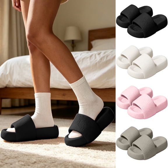 Agkizg Women Bathroom Slippers, Shower Shoes, One Strap Slide Sandals Cushioned Casual Indoor Outdoor Daily Slippers