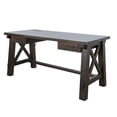 thumbnail image 2 of Benjara Anva Writing Desk- 58" with Power Plug- Dark Brown Solid Mahogany, 2 of 5