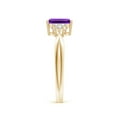 thumbnail image 3 of ANGARA Natural 0.9 Ct. Amethyst with Diamond Classic Ring in 14K Yellow Gold for Women (Ring Size: 7.5), 3 of 9