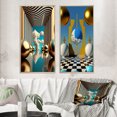 thumbnail image 1 of Designart "Infinity of Golden Spheres II" Modern Abstract Framed Wall Art Set Of 2 - Traditional Yellow Frame Gallery Set For Office Decor, 1 of 6