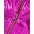 thumbnail image 2 of HULIJA Girls Boys Shiny Metallic Long Sleeve Bomber Jacket Jazz Hip-hop Street Dance Top Coat Rose 16, 2 of 9