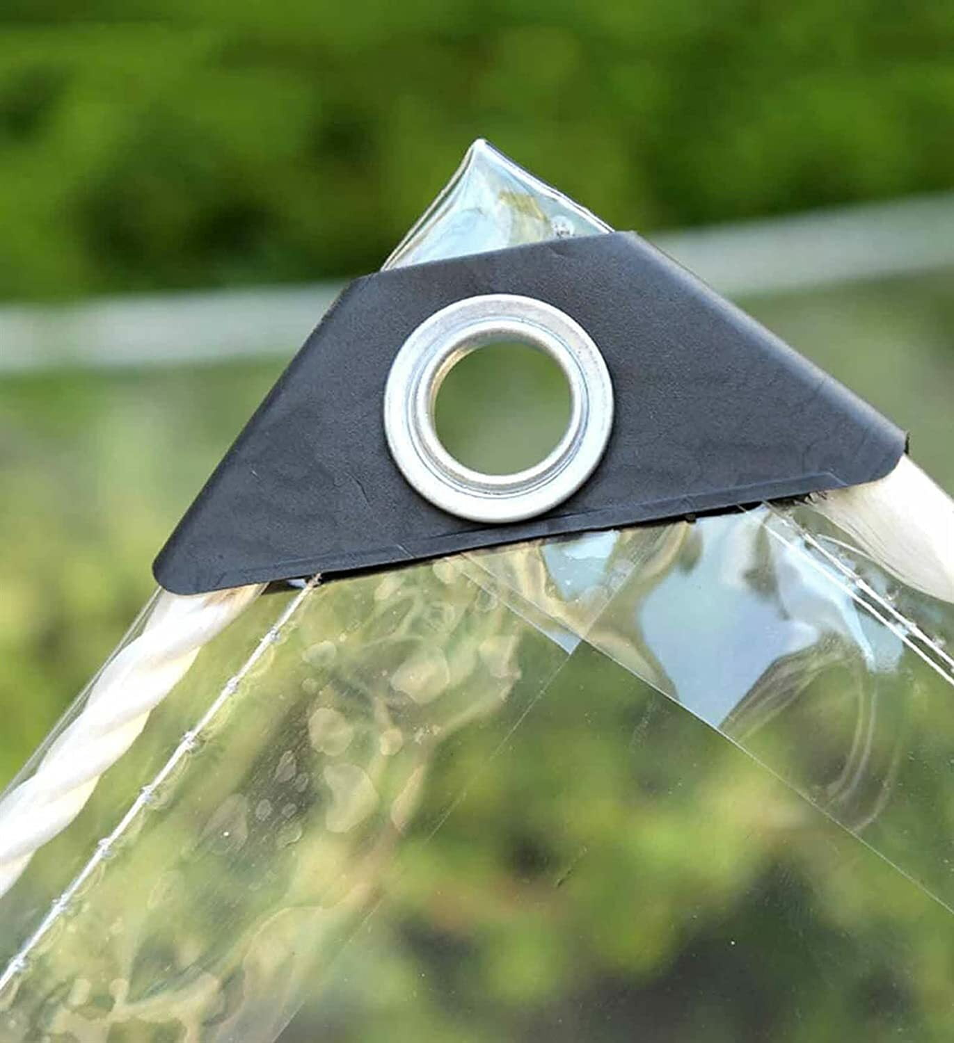 Clear PVC Vinyl Tarp Clear Tarp, Waterproof Heavy Duty Outdoor Grommet Raincover Tarpaulin for Patio Enclosure, Camping, Porch Canopy, 3.3x4.9ft