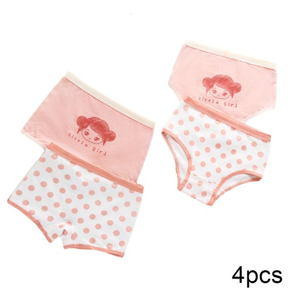 Chenyin 4 Pack Toddler Girls Underwear Boxer Briefs for Kids Baby Soft Comfort Underpants Cute Prin Panties Boxers Four Corners Shorts for Girls 1-10T