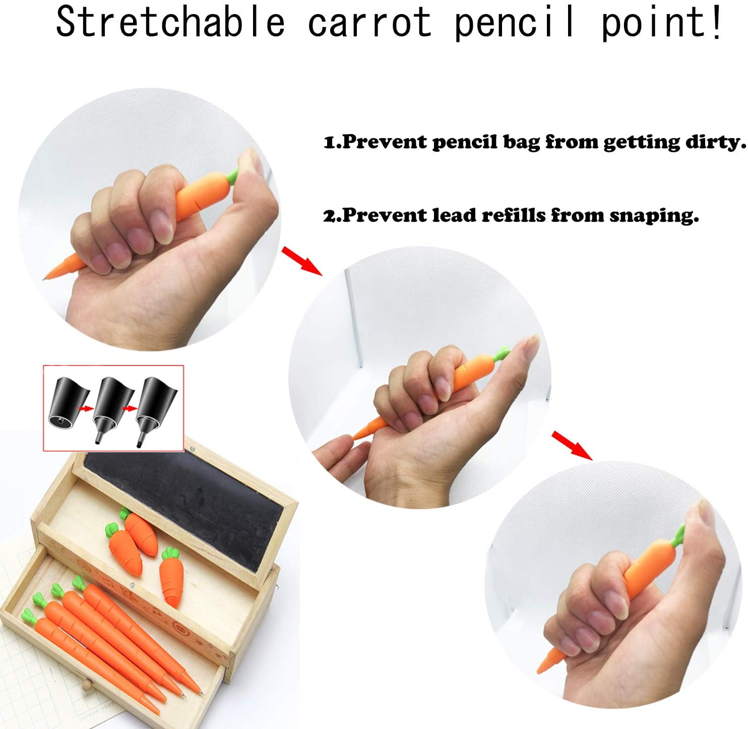 Cute Carrot Soft Plush Type Pencil case Pen Bag Stationery Organizer Zip  Closure