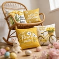 thumbnail image 3 of Spring Summer Pillow Covers 18x18 Set of 4, Outdoor Floral Daisy Decorative Yellow Throw Pillow Covers, You are My Sunshine Farmhouse Cushion Case for Couch Sofa Indoor Home Decor(No Insert), 3 of 6