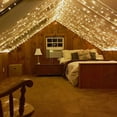thumbnail image 4 of Hanging Window Curtain Lights 9.8 Ft Dimmable & Connectable, USB Powered with Remote, 4 Music Sync Function Twinkle with Any Voice for Party Wall Decorations (Warm White, 15 Hooks), 4 of 7