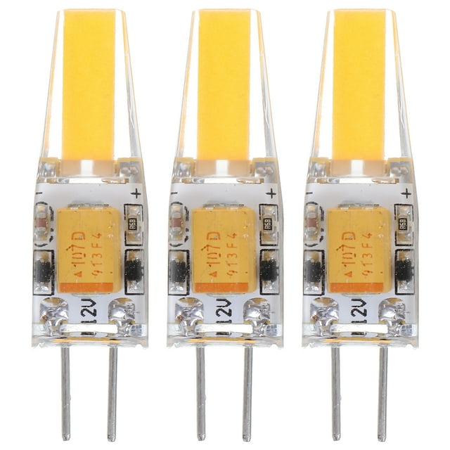 3 bombillas LED G4 con chip COB 1505/1508 de 2 W, repuesto para lámpara halógena de riel (blanco cálido)